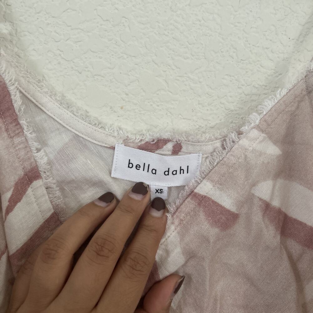 Bella Dahl Frayed edge Tencel Cami Size XS Pink Abstract - Picture 3 of 6